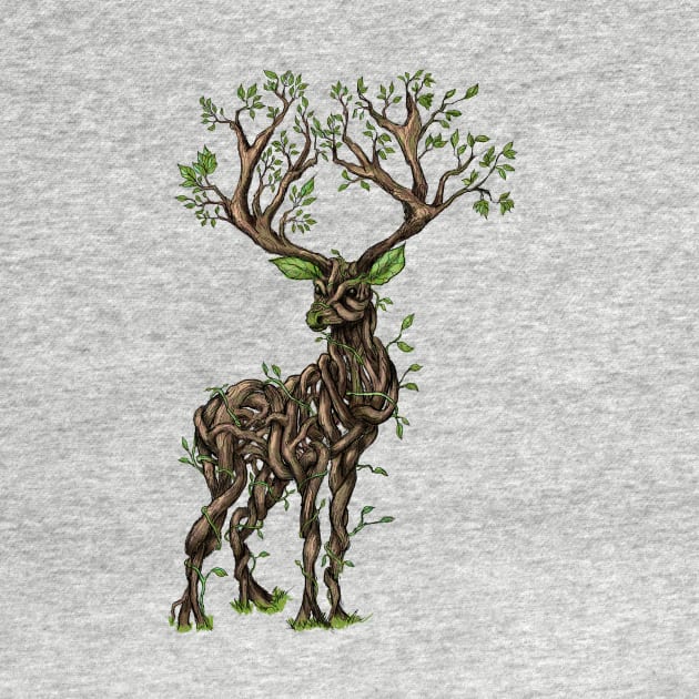 Vine Branch Stag (Color) by Mainahste